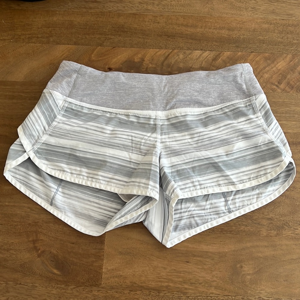 lululemon athletica Gray Striped Athletic Shorts